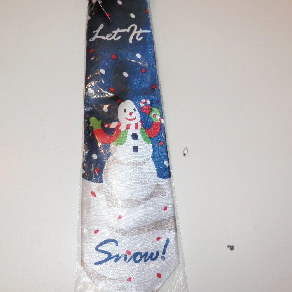 New Let it Snow Men Necktie Snowman Christmas E563